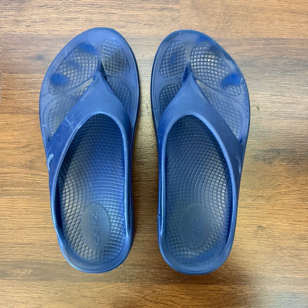 OOFOS OOriginal Thong Flip Flops Blue Unisex M5/W7 Recovery Comfort Support - Picture 2 of 7